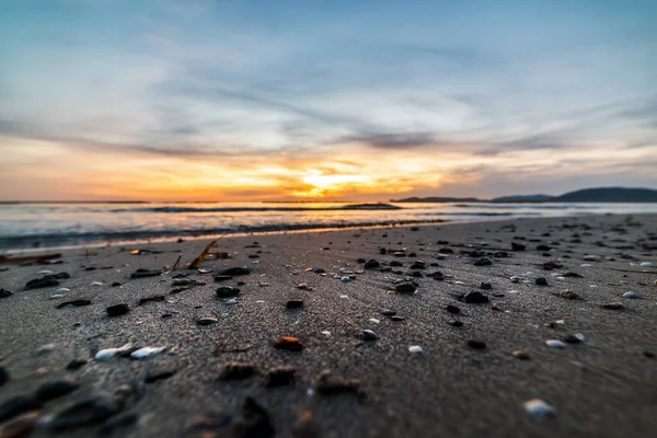 Guijarros Arena Lido Alghero Atardecer Cerdeña Italia — Foto de Stock