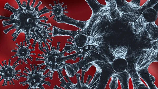 Група Вірусних Клітин Плавають Крові Ілюстрація — стокове фото