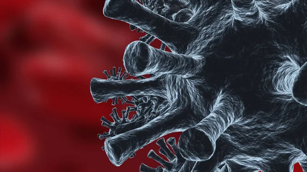 Kilka Komórek Wirusa Unoszących Się Krwi Ilustracja — Zdjęcie stockowe