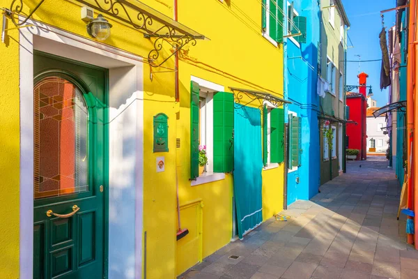 Beco Estreito Mundialmente Famoso Burano Itália — Fotografia de Stock