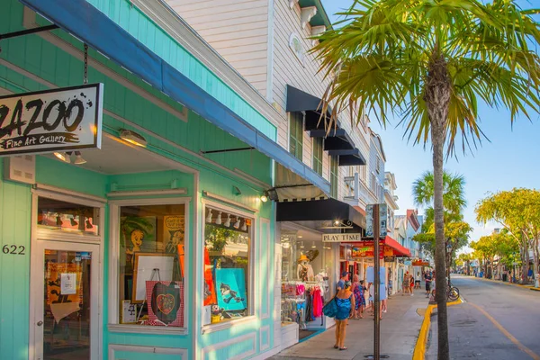Key West Usa Februari 2019 Stadsliv Duval Street — Stockfoto