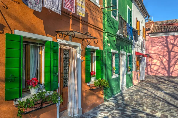 Casas Coloridas Burano Italia — Foto de Stock