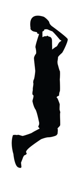 Silhouette Basketball Player White Background — Stock Photo, Image
