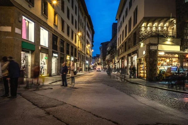 Nocne Życie Centrum Florencji Włochy — Zdjęcie stockowe