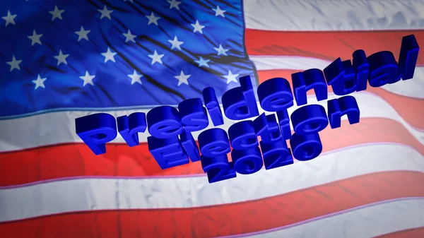 Elecciones Presidenciales 2020 Texto Con Bandera Estados Unidos Segundo Plano — Foto de Stock