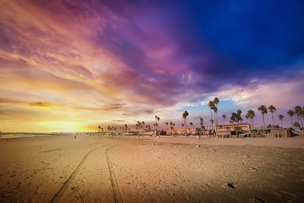 Barevné Nebe Nad Newport Beach Při Západu Slunce Orange County — Stock fotografie