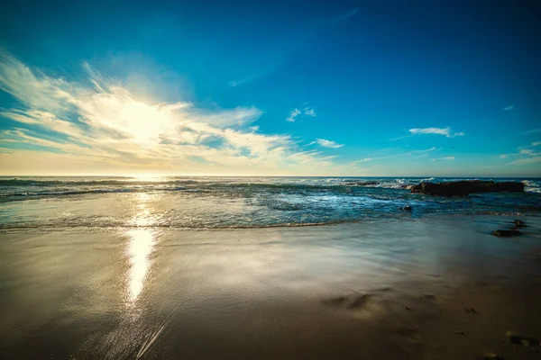 Sol Brillando Sobre Mar Jolla Atardecer San Diego Sur California — Foto de Stock
