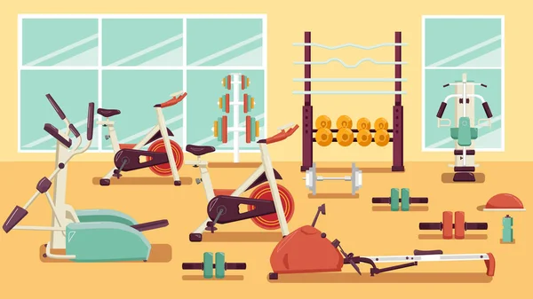 Тренажерний зал Барвиста плоска ілюстрація Вектор здорового тренування — стоковий вектор