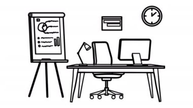 İşyeri beyaz tahta animasyon 4k video alfa kanalı ile