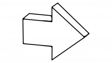 Ok Sağ beyaz tahta animasyon 4k görüntü