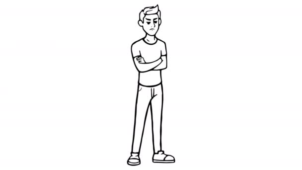 Pojke Arg whiteboard animation 4k bilder — Stockvideo