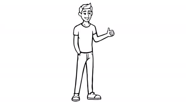 Boy Cool whiteboard animation 4k bilder — Stockvideo