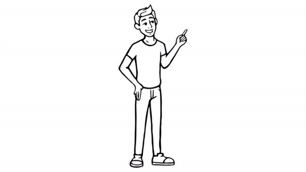Boy Idea whiteboard animação 4K imagens — Vídeo de Stock