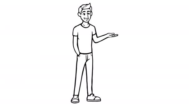 Boy Show animação quadro branco 4K imagens — Vídeo de Stock