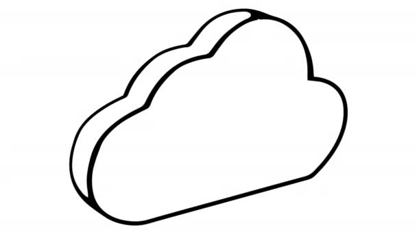 Cloud whiteboard animation 4K footage — Stock Video