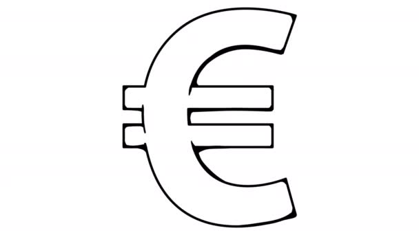 Euro whiteboard animatie 4k beeldmateriaal — Stockvideo
