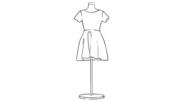 Dress 02 Whiteboard Animation 4k Filmmaterial — Stockvideo