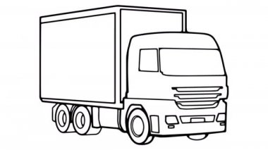 Kamyon beyaz tahta animasyon 4k görüntü