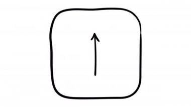 Thin Arrow Up beyaz tahta animasyon 4k görüntü