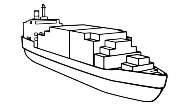 Animação quadro branco navio 4K imagens — Vídeo de Stock