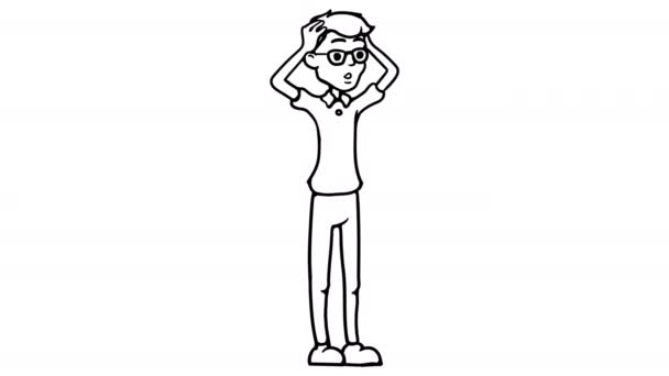 Programador Shock whiteboard animação 4K imagens — Vídeo de Stock
