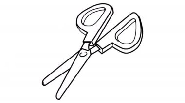 Makas beyaz tahta animasyon 4k görüntü