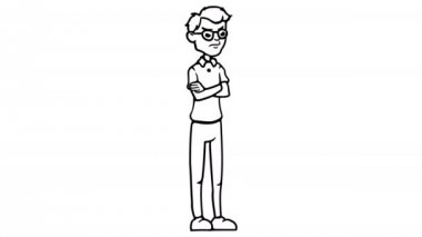 Programcı Kızgın beyaz tahta animasyon 4k video