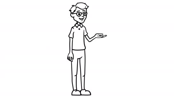 Programmeur Toon whiteboard animatie 4k beeldmateriaal — Stockvideo