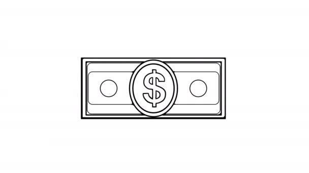 Анимация на доске за бумажный доллар — стоковое видео