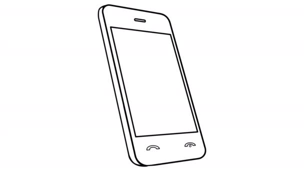 Telefone whiteboard animação 4K imagens — Vídeo de Stock