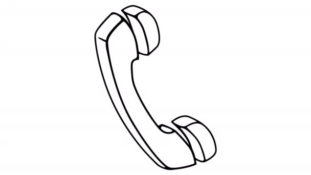 Telefone Old whiteboard animação 4K imagens — Vídeo de Stock
