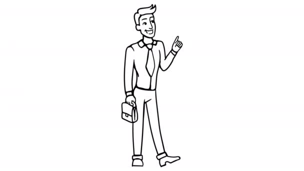Man Idea Whiteboard animace 4k záběry — Stock video
