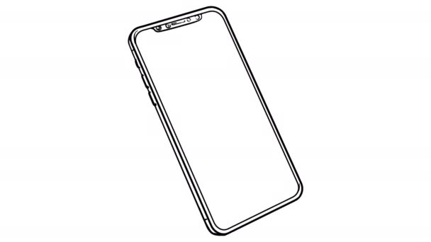 Iphone Whiteboard Animation Βίντεο Κανάλι Άλφα — Αρχείο Βίντεο