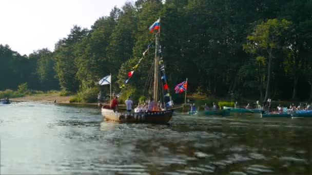 Petersburg Rusya Temmuz 2018 Tekne Mparator Peter Harika Geçmiş Kopyala — Stok video