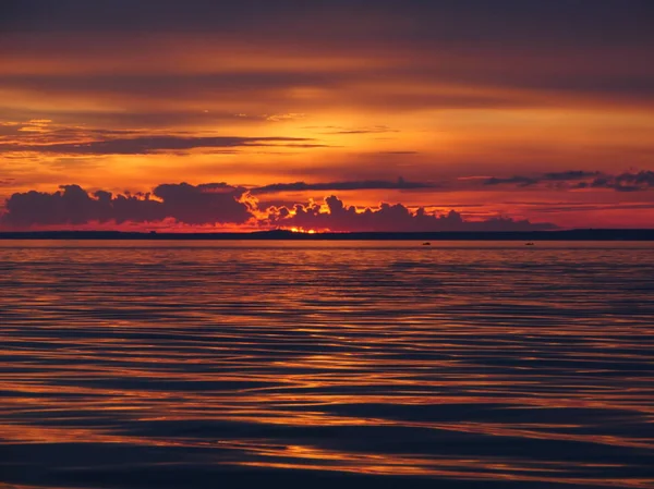 Dramatic Red Sunset Sea — Stock Photo, Image