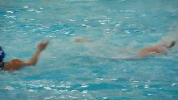Jeu Équipe Water Polo Avec Une Balle Ralenti — Video