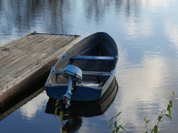  boat with an outboard motor