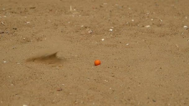 Acél Golyó Közel Lassított Petanque Játék — Stock videók