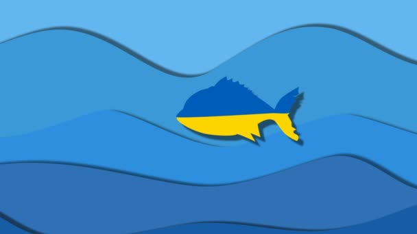 Ukraine Poisson Mangé Russie Énorme Poisson — Video