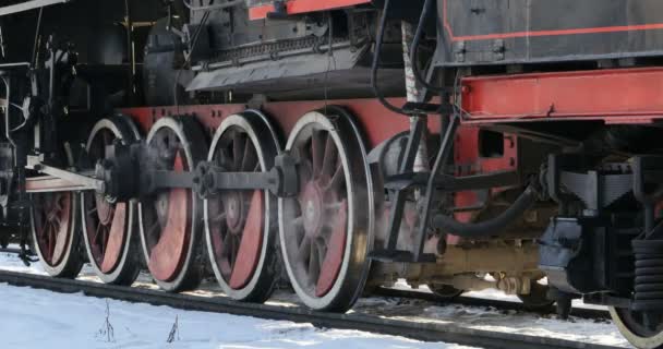 Hot Steam Locomotive Smokes — Stock Video