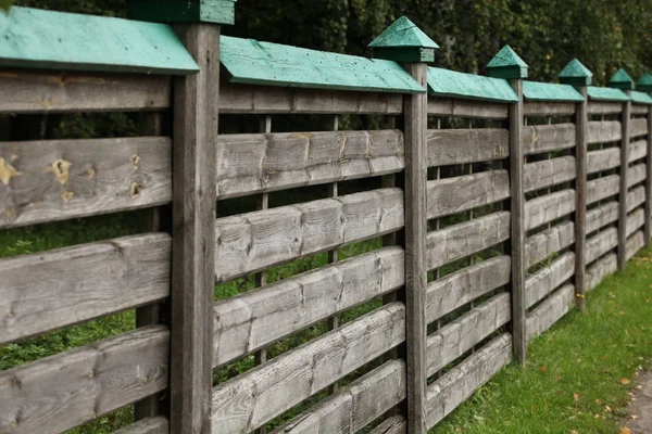 Holzzaun Reckt Sich Die Ferne — Stockfoto