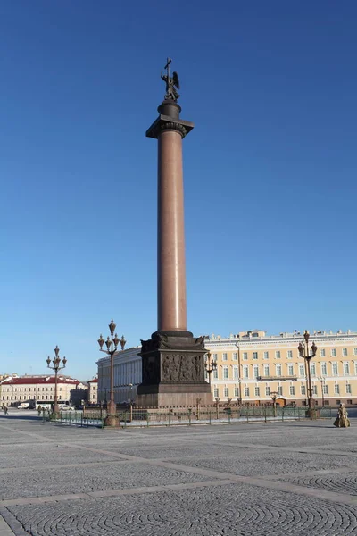 San Pietroburgo Russia Febbraio 2015 Alexander Colonna Sulla Piazza Del — Foto Stock