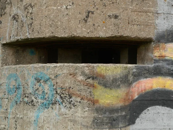 Brecha Embrasure Antigo Bunker Militar Perto — Fotografia de Stock