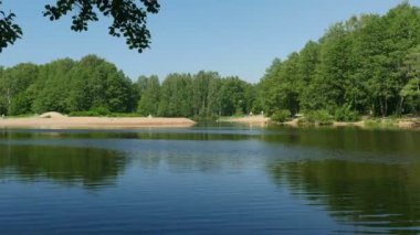 Karelian Isthmus yaz, nehir manzara panorama