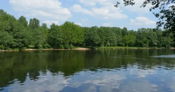 Fantastisk Elvelandskap Fra Karelen Isthmus Vakker Refleksjon Vann Flott Sted – stockvideo