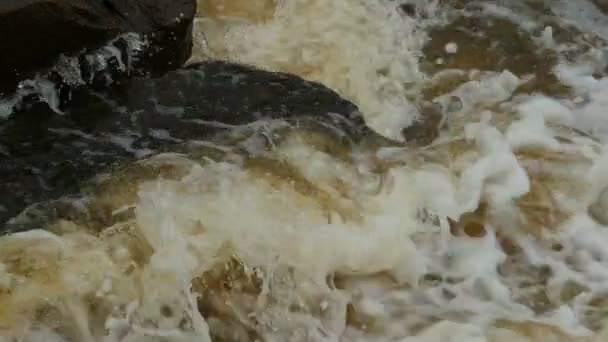 Água Branca Furiosa Rio Montanha — Vídeo de Stock