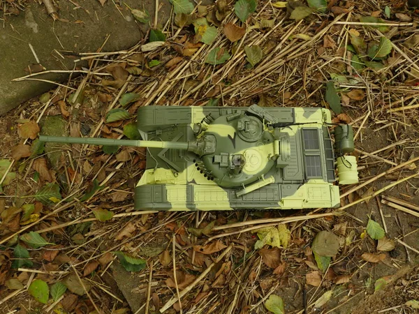 Tank Groene Camouflage Uitzicht Van Bovenaf — Stockfoto