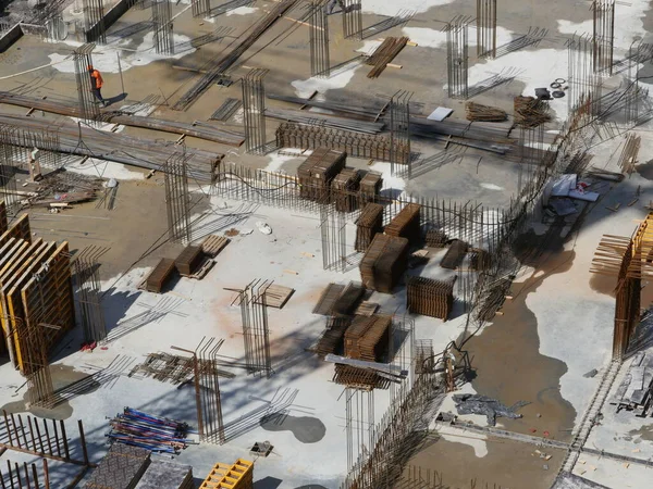 Top View Foundation Construction Site — Stock Photo, Image