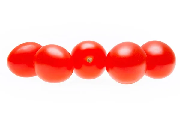 Grupa świeżych pomidorów czerwonych wiśniowych — Zdjęcie stockowe