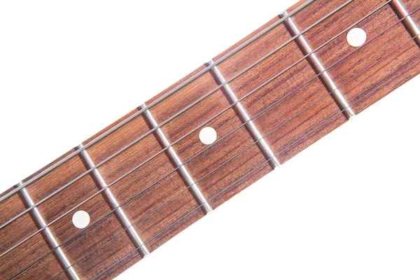 Guitar Fingerboard Close Isolated White Background — Stock Photo, Image